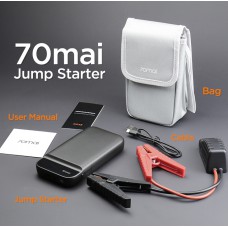 70mai - 3-in-1 Jump Starter met Powerbank - 11100Mah - 250A/600A Start Ampere - Starthulp met 12v Accu Lader voor Auto, Motor, Scooter, Boot - USB 5V/2.4A Poort - Draagtas - LED lamp